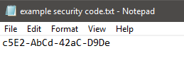 security code